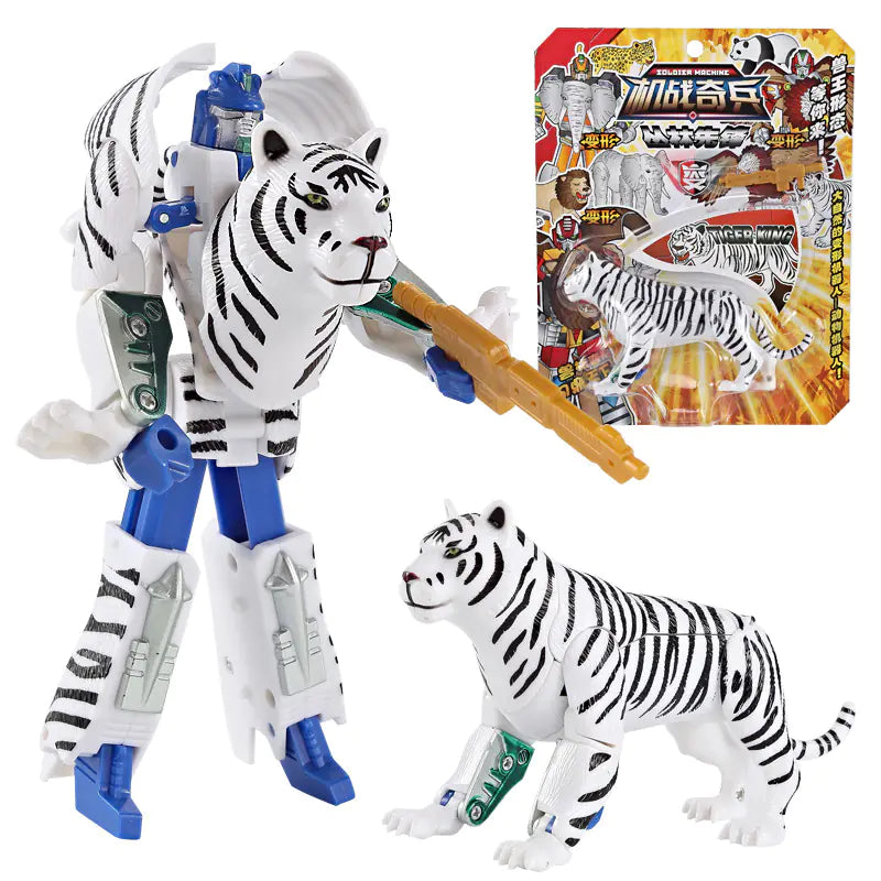Animal Robot Toys: Lion, Tiger, Eagle Transforming Set