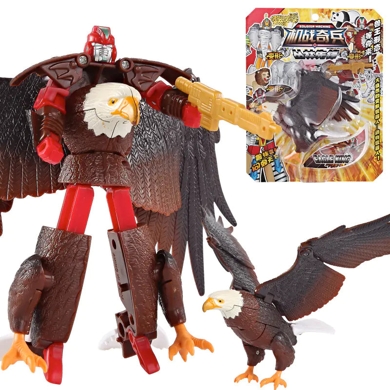 Animal Robot Toys: Lion, Tiger, Eagle Transforming Set