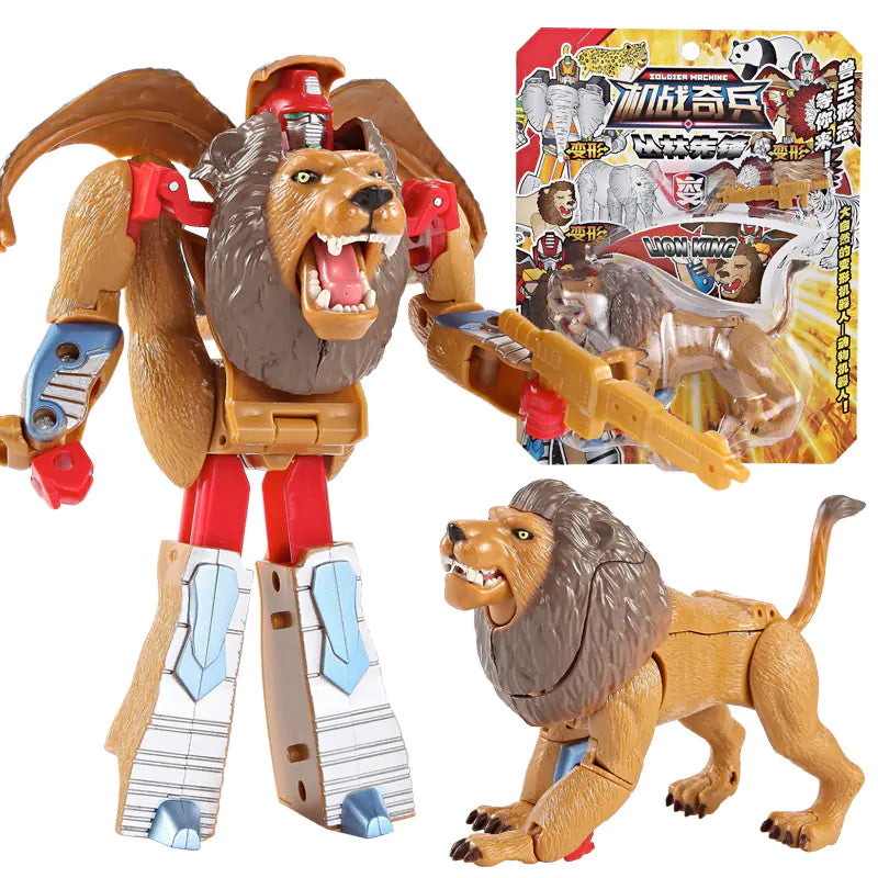 Animal Robot Toys: Lion, Tiger, Eagle Transforming Set