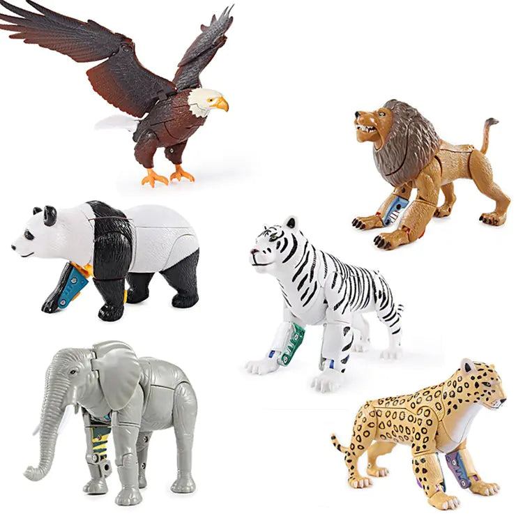 Animal Robot Toys: Lion, Tiger, Eagle Transforming Set